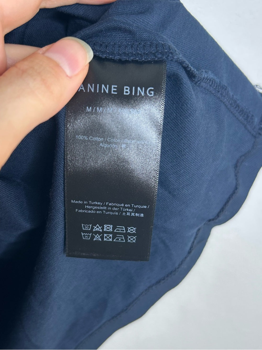 Anine Bing 100% Cotton Jaylin Collegiate Tee In Navy Blue