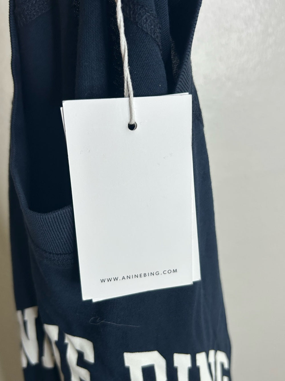 Anine Bing 100% Cotton Jaylin Collegiate Tee In Navy Blue
