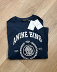 Anine Bing 100% Cotton Jaylin Collegiate Tee In Navy Blue
