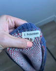 J. Peterman Cotton Linen Knit Aztec Southwestern Leather Tie Front Vest