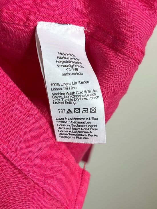 J. Crew x Baird McNutt 100% Irish Linen Étienne Oversized Button Down Shirt Pink