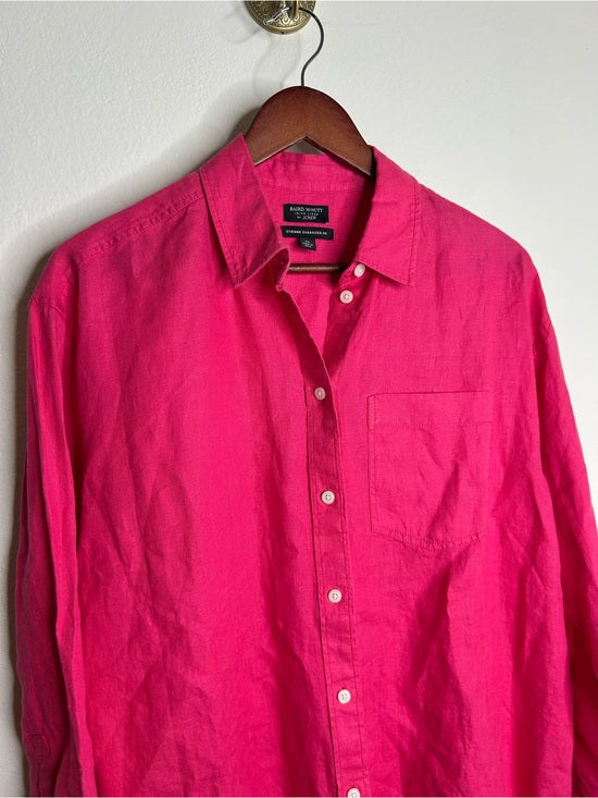 J. Crew J. Crew x Baird McNutt 100% Irish Linen Étienne Oversized Button Down Shirt Pink - Linen