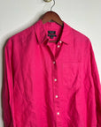 J. Crew x Baird McNutt 100% Irish Linen Étienne Oversized Button Down Shirt Pink