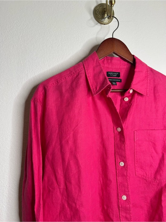 J. Crew J. Crew x Baird McNutt 100% Irish Linen Étienne Oversized Button Down Shirt Pink - Linen