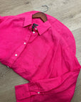 J. Crew x Baird McNutt 100% Irish Linen Étienne Oversized Button Down Shirt Pink