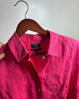 J. Crew x Baird McNutt 100% Irish Linen Étienne Oversized Button Down Shirt Pink