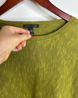 Eileen Fisher Organic Linen Cotton Green Knit Pullover Lightweight Sweater