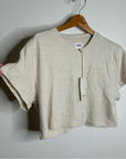 MATE The Label Regenerative Hemp Cotton Cropped Relaxed Fit T - Shirt