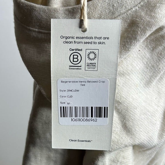 MATE The Label Regenerative Hemp Cotton Cropped Relaxed Fit T - Shirt