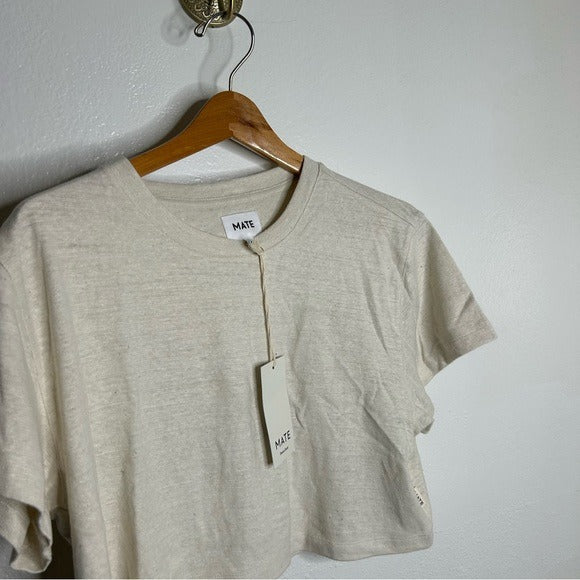 MATE The Label Regenerative Hemp Cotton Cropped Relaxed Fit T - Shirt