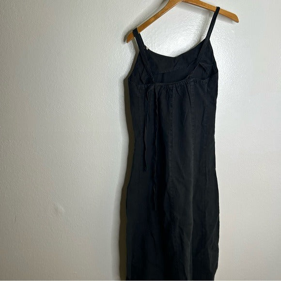 MATE the Label MATE The Label 100% Linen Princess Maxi Dress in Black - Linen