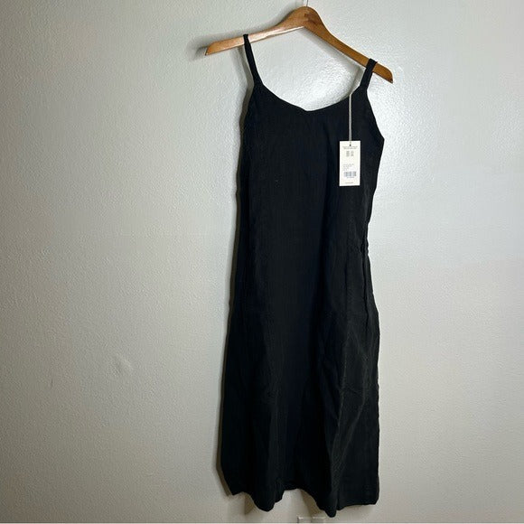 MATE the Label MATE The Label 100% Linen Princess Maxi Dress in Black - Linen
