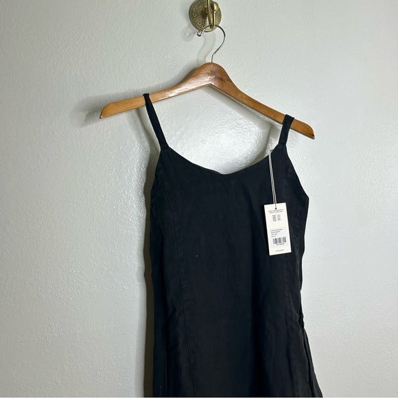 MATE the Label MATE The Label 100% Linen Princess Maxi Dress in Black - Linen
