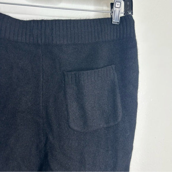 100% Cashmere Black Jogger Style Drawstring Pull on Pant Unsubscribed