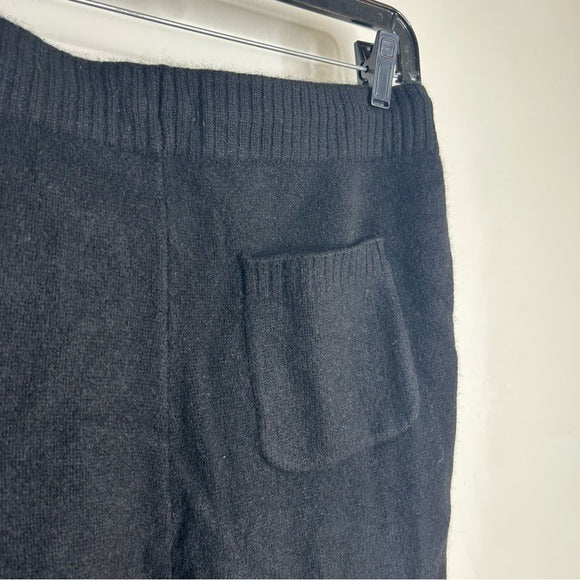 100% Cashmere Black Jogger Style Drawstring Pull on Pant Unsubscribed