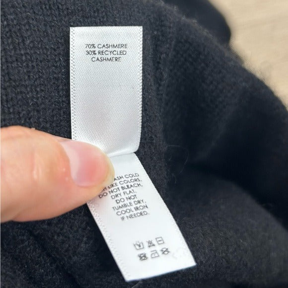 100% Cashmere Black Jogger Style Drawstring Pull on Pant Unsubscribed