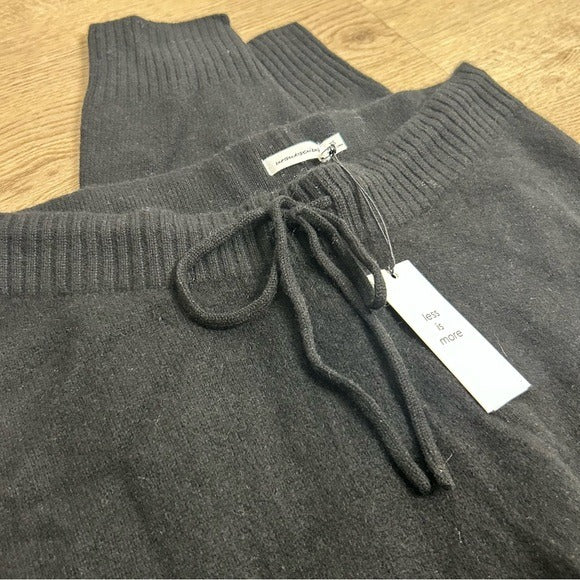 Unsubscribed 100% Cashmere Black Jogger Style Drawstring Pull on Pant Unsubscribed - Cashmere