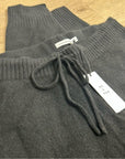 100% Cashmere Black Jogger Style Drawstring Pull on Pant Unsubscribed
