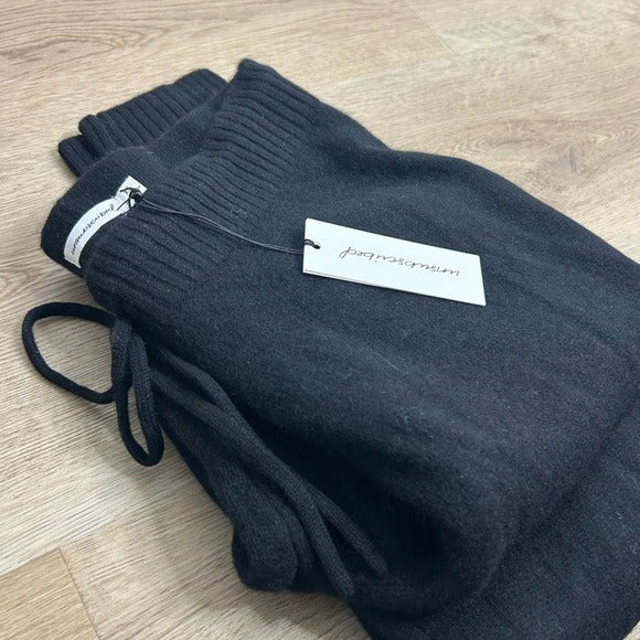 Unsubscribed 100% Cashmere Black Jogger Style Drawstring Pull on Pant Unsubscribed - Cashmere