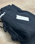100% Cashmere Black Jogger Style Drawstring Pull on Pant Unsubscribed