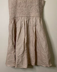 Le Rumi Linen Cotton Tan Neutral Front Tie Mini Dress
