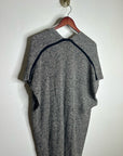 Eileen Fisher Organic Linen Wool Knit Black White Sleeveless Tunic Sweater