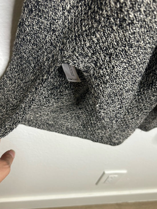 Eileen Fisher Organic Linen Wool Knit Black White Sleeveless Tunic Sweater