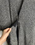 Eileen Fisher Organic Linen Wool Knit Black White Sleeveless Tunic Sweater