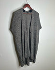 Eileen Fisher Organic Linen Wool Knit Black White Sleeveless Tunic Sweater