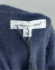 Unsubscribed 100% Cashmere Navy Blue V - Neck Oversized Sweater Front Seam