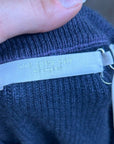 One Grey Day 100% Cashmere Blue Ribbed Two Tone Textured Pullover Sweater