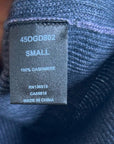 One Grey Day 100% Cashmere Blue Ribbed Two Tone Textured Pullover Sweater