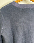 One Grey Day 100% Cashmere Blue Ribbed Two Tone Textured Pullover Sweater