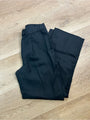 Banana Republic 100% Linen High Rise Relaxed Straight Leg Trouser Pant in Black