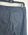 Banana Republic 100% Linen High Rise Relaxed Straight Leg Trouser Pant in Black