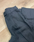 Banana Republic 100% Linen High Rise Relaxed Straight Leg Trouser Pant in Black