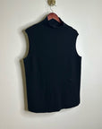 Lafayette 148 100% Cashmere Black Ribbed Turtleneck Knit Rib Sweater Tank Top