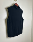 Lafayette 148 100% Cashmere Black Ribbed Turtleneck Knit Rib Sweater Tank Top