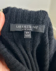 Lafayette 148 100% Cashmere Black Ribbed Turtleneck Knit Rib Sweater Tank Top