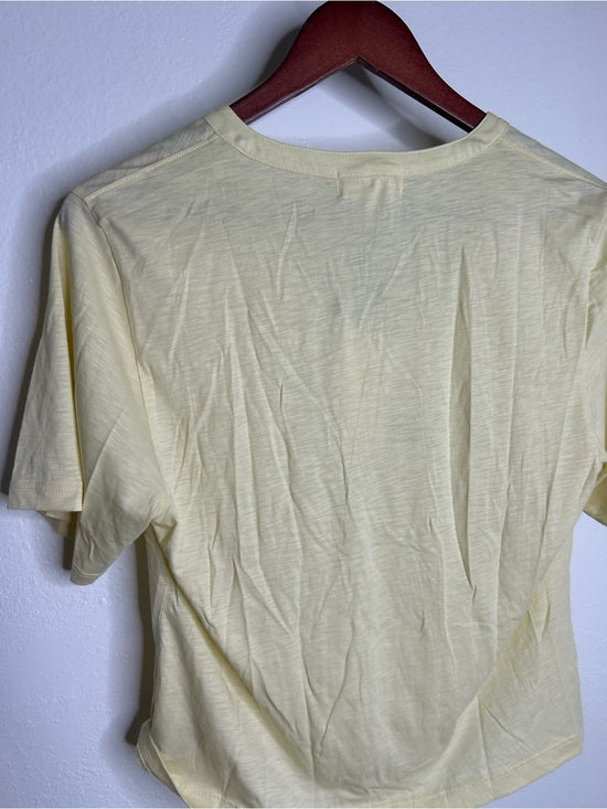 Nation LA 100% Pima Cotton Blondie Short Sleeve Ruffle Top in Custard