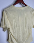 Nation LA 100% Pima Cotton Blondie Short Sleeve Ruffle Top in Custard
