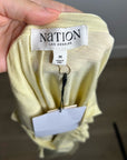 Nation LA 100% Pima Cotton Blondie Short Sleeve Ruffle Top in Custard