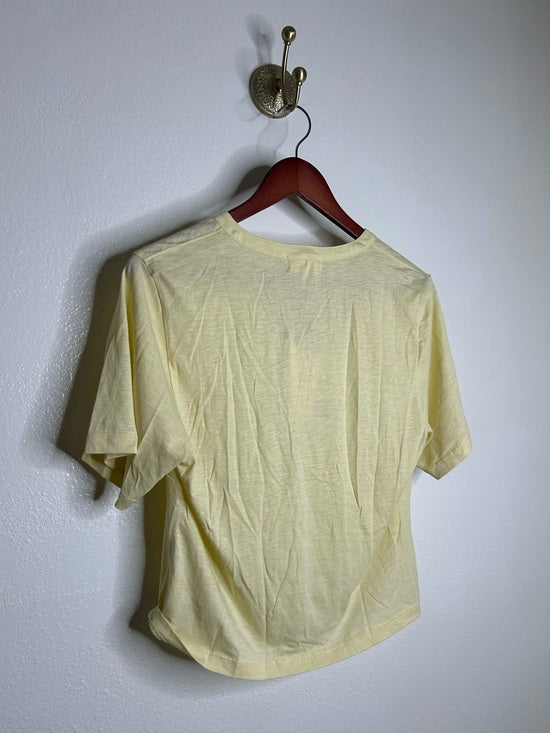 Nation LA 100% Pima Cotton Blondie Short Sleeve Ruffle Top in Custard