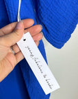 YFB 100% Cotton Gauze Royal Blue Button Down Shirt Dress