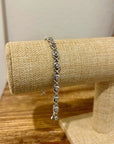 Sterling Silver Chain Link Bracelet Genuine Diamond Accent