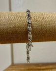 Sterling Silver Chain Link Bracelet Genuine Diamond Accent