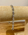 Sterling Silver Chain Link Bracelet Genuine Diamond Accent