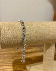 Sterling Silver Chain Link Bracelet Genuine Diamond Accent
