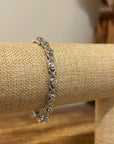 Sterling Silver Chain Link Bracelet Genuine Diamond Accent