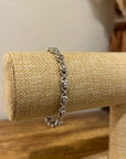 Sterling Silver Chain Link Bracelet Genuine Diamond Accent